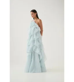 Aje Pandorea Layered Maxi Dress Silver Blue Size AU 12 for rent on The Volte - image 3