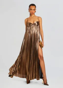 Retrofete Diana Dress Gold Size AU 12 for rent on The Volte - image 1