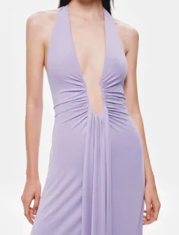MISHA Jennifer Cupro Maxi Dress Lilac Size 6 for rent on The Volte - image 4