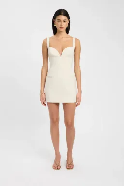 Kookai Alto Bustier Mini Dress in Almond Milk Size 8  for rent on The Volte - image 1