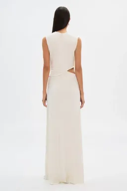 Misha The Sierra Jersey Gown Ivory White Size 12 for rent on The Volte - image 8