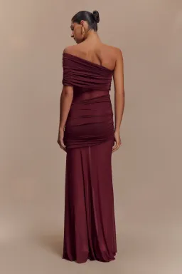 Meshki Dallas One Shoulder Burgundy size 10 for rent on The Volte - image 2