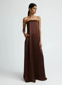 Anna Quan Delfina Gown Chocolate Brown Size 8 AU for rent on The Volte - image 1