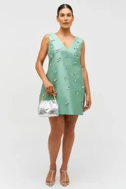 Oroton Embellished Shift Mint Leaf Dress Mini Size AU 12 for rent on The Volte - image 1