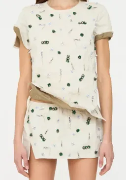 Christopher Esber Embla Beaded Crushed Micro Skirt Size 10-14 for rent on The Volte - image 1