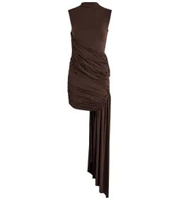 De La Vali Ravenna Mini Dress Chocolate Brown Jersey Size 8 for rent on The Volte - image 5