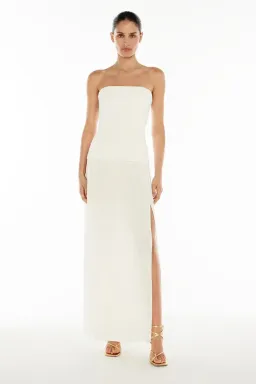 Manning Cartell Double Time Pleat Strapless Maxi White Size AU 6 for rent on The Volte - image 1