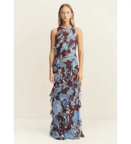 Shona Joy Olson Ruffle Maxi Dress Arcadian Floral Size 10 for rent on The Volte - image 1