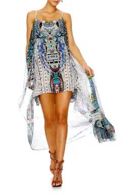 Camilla Maasai Mosh Mini Dress With Long Overlay Print Size 12 for rent on The Volte - image 2