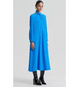 Scanlan Theodore Silk Drape Neck Dress Blue AU 6 for rent on The Volte - image 2