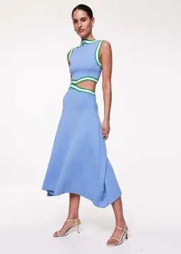 Rachel Gilbert Elias Midi Dress Blue Size M / Aus 10 for rent on The Volte - image 1