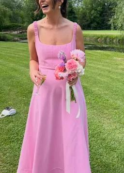 By Johnny Daphne Bust Midi Dress Taffy Pink Size AU 10 for rent on The Volte - image 6