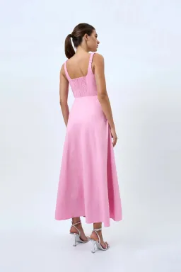 By Johnny Daphne Bust Midi Dress Taffy Pink Size AU 10 for rent on The Volte - image 2