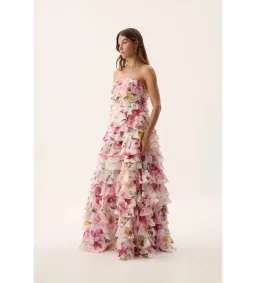 Aje Fleur Pleated Gown in Collage Floral Size AU 8 for rent on The Volte - image 2