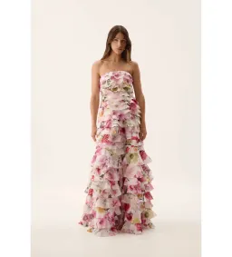 Aje Fleur Pleated Gown in Collage Floral Size AU 8 for rent on The Volte - image 1