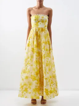 Zimmermann Wonderland Strapless Maxi Dress Daffodil Floral Print Size 0 / AU 8 for rent on The Volte - image 2