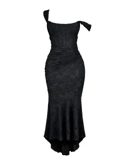 House Of CB Cesca Floral Maxi Dress Black Size S/AU 8 for rent on The Volte - image 4