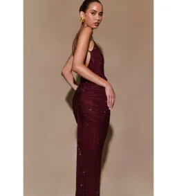 Meshki Roisin Diamante Satin Maxi Dress Mahogany AU 4  for rent on The Volte - image 4