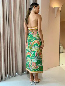 Alemais Marion Bodice Midi Dress Green Size AU 10 for rent on The Volte - image 3