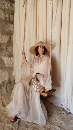Zimmermann Illuminate Macrame Gown Midi Cream Size AU 8 for rent on The Volte - image 1
