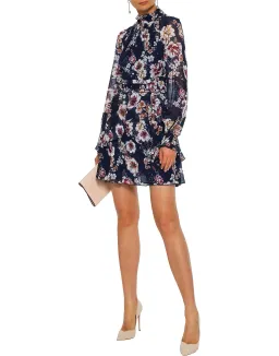 Nicholas Floral Mini Dress Navy Size 6 for rent on The Volte - image 1