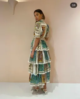 Alemais Delphine Tiered Midi Dress Multi Size 6 for rent on The Volte - image 3