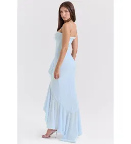 House of CB Gabbi Mesh Ruffled Front Gown Ice Blue Size XS / AU 6 for rent on The Volte - image 3