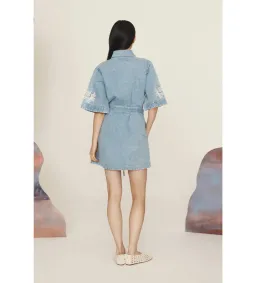 Alemais Charlene Denim Mini Dress Size AU 16  for rent on The Volte - image 3