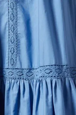 Joslin Vivienne Organic Cotton Smock Midi Dress Blue Size 8 for rent on The Volte - image 4