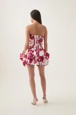  Aje Violette Bubble Hem Mini Dress Boldly Blooming Size 8 for rent on The Volte - image 3