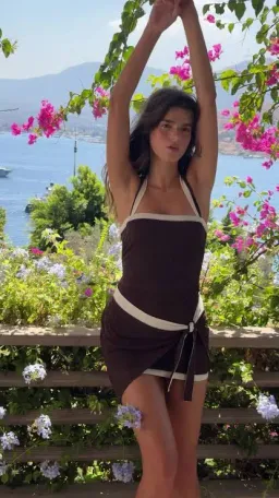 Sir the Label Jacques Mini Dress in Chocolate Size 0 (AU 6) for rent on The Volte - image 6