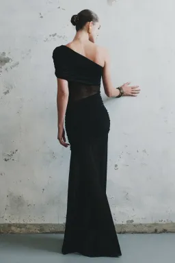 Meshki Dallas One Shoulder Mesh Maxi Dress in Black Size 10 for rent on The Volte - image 6