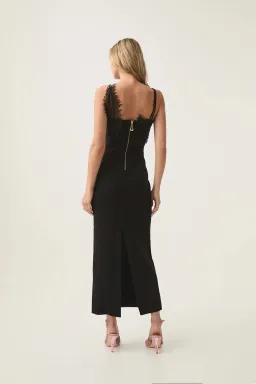 Aje Daisy Knit Midi Dress Black Size 8 for rent on The Volte - image 3