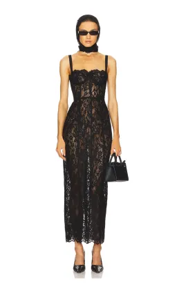 Helsa Black Lace Column Dress Black Size 8 for rent on The Volte - image 2