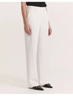 Saba Dharma Pinstripe Wide Leg Pants in White Size AU 6 for rent on The Volte - image 1