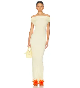 Helsa Aaliyah Maxi Knit Dress in Butter Yellow Size XS / AU 6 - 8 for rent on The Volte - image 2