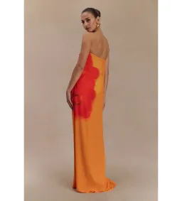 Amaya Strapless Chiffon Maxi Dress Koi Orchid Print Size 8 for rent on The Volte - image 3