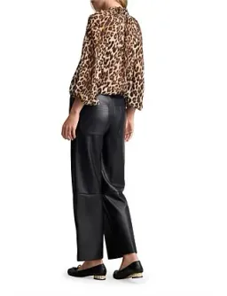 Blue Illusion Faux Leather Cropped Pants in Black Size 8/XS for rent on The Volte - image 4