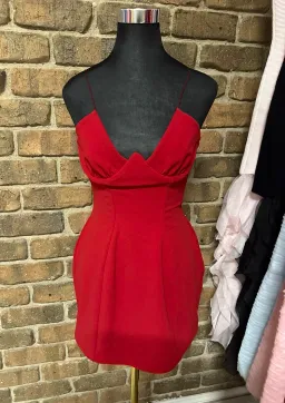 Natalie Rolt Maya Mini Size Red Dress Size 8 for rent on The Volte - image 1