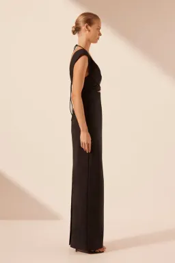 Shona Joy Lani Cross Front Ruched Maxi Dress Black Size 10 for rent on The Volte - image 4