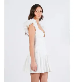 Aje Simone Frill Sleeve Mini Dress in White Size AU 10 for rent on The Volte - image 2