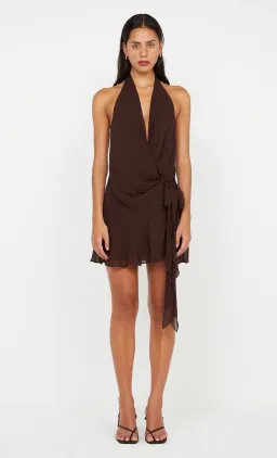 Bec & Bridge Celyse Mini Dress in Chocolate Brown Size 8 for rent on The Volte - image 1