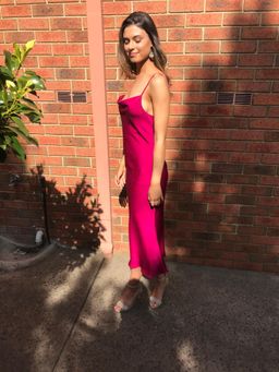 Shona Joy Sawyer Slip Dress Fuchsia Size 8 for rent on The Volte - image 1