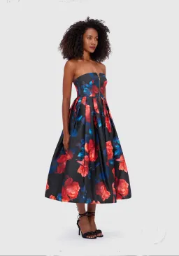 Leo Lin Norine Bustier Midi Dress Print Size 12 for rent on The Volte - image 3