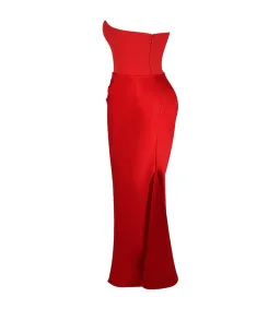 House of CB Persephone Strapless Corset Maxi Dress (Fuller Cup) in Scarlet Size L / AU 12 for rent on The Volte - image 5