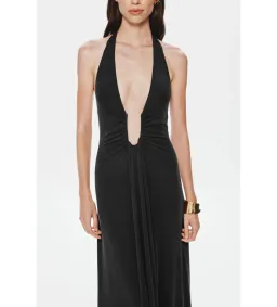 MISHA Jennifer Cupro Maxi Dress Black Size 8/S for rent on The Volte - image 8
