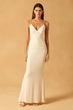 Misha Avoca Jersey Maxi Dress in Ivory Size 8 for rent on The Volte - image 1