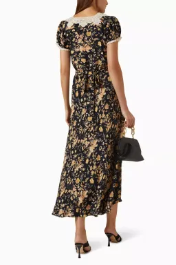Doen Emeline Dress in Navy Floral Oaks Bluff Size S / AU 8 for rent on The Volte - image 3