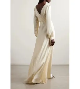 Doen Fiora Bioderie Silk Maxi Dress Cream Size S / Size AU 8 for rent on The Volte - image 2