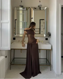 Misha Sisal Maxi Dress Espresso Size 8/S for rent on The Volte - image 2